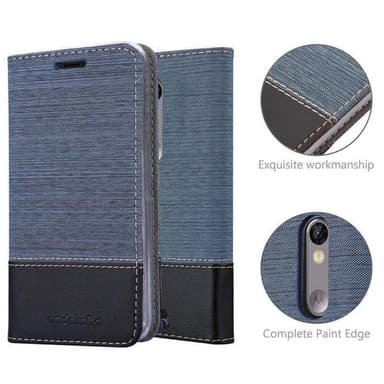 Motorola MOTO X3 Suojakuori Lompakkokotelo (Sininen)