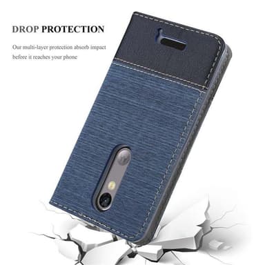 Motorola MOTO X3 Suojakuori Lompakkokotelo (Sininen)