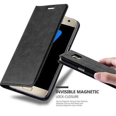 Samsung Galaxy S7 Suojakuori Lompakkokotelo (Musta)