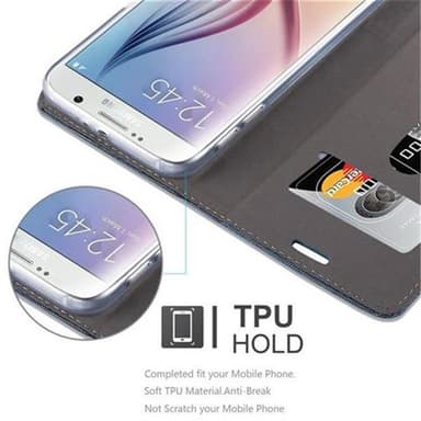 Samsung Galaxy S6 Suojakuori Lompakkokotelo (Sininen)
