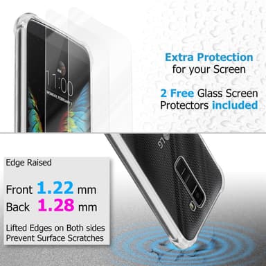LG K10 2016 Suojakuori +2 Suojakalvo (Läpinäkyvä)
