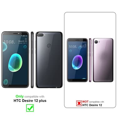 HTC Desire 12 PLUS Suojakuori Lompakkokotelo (Ruskea)