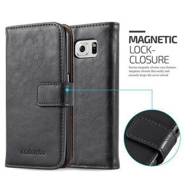 Samsung Galaxy S6 Suojakuori Lompakkokotelo (Musta)