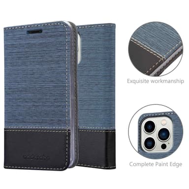 iPhone 14 PRO Suojakuori Lompakkokotelo (Sininen)