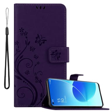 Oppo Reno6 PRO 5G Suojakuori Lompakkokotelo (Violetti)