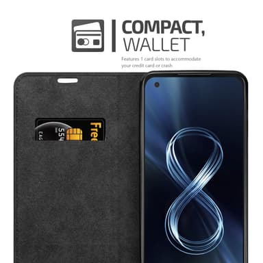 Asus ZenFone 8 Suojakuori Lompakkokotelo (Ruskea)