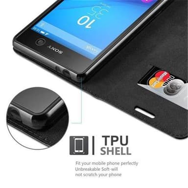 Sony Xperia M5 Suojakuori Lompakkokotelo (Musta)