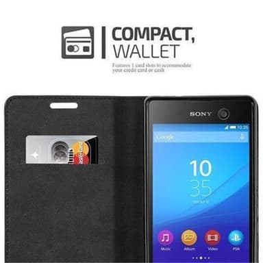Sony Xperia M5 Suojakuori Lompakkokotelo (Musta)
