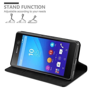 Sony Xperia M5 Suojakuori Lompakkokotelo (Musta)
