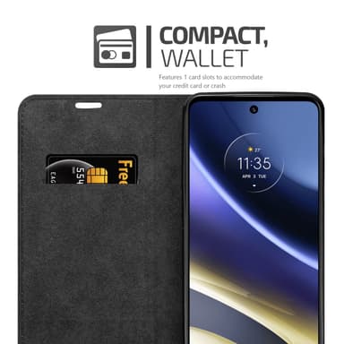 Motorola MOTO G51 5G Suojakuori Lompakkokotelo (Musta)