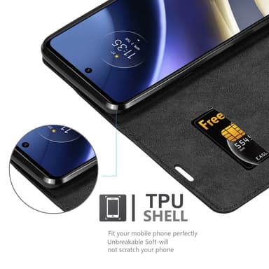 Motorola MOTO G51 5G Suojakuori Lompakkokotelo (Musta)