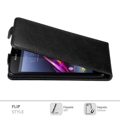 Sony Xperia Z1 Suojakuori Lompakkokotelo (Musta)