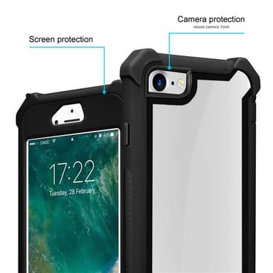 iPhone 7 / 7S / 8 / SE 2020 Suojakuori Kotelo (Musta)