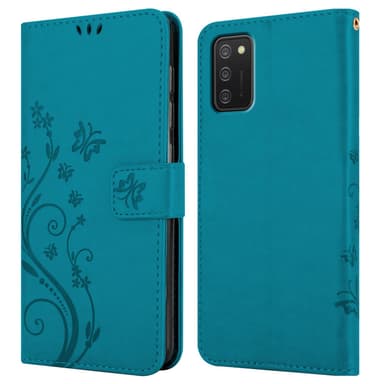 Samsung Galaxy A02s Suojakuori Lompakkokotelo (Sininen)