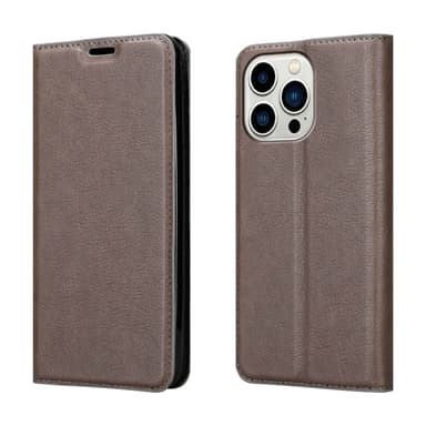 iPhone 14 PRO Suojakuori Lompakkokotelo (Ruskea)