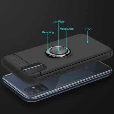 Samsung Galaxy A71 5G Suojakuori Kotelo (Musta)