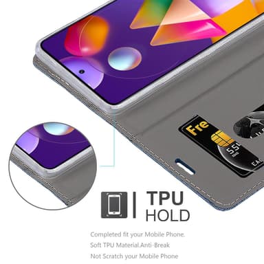 Samsung Galaxy M31s Suojakuori Lompakkokotelo (Sininen)
