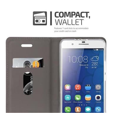 Honor 6 PLUS Suojakuori Lompakkokotelo (harmaa)