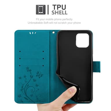 iPhone 12 / 12 PRO Suojakuori Lompakkokotelo (Sininen)