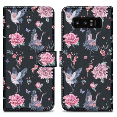 Samsung Galaxy NOTE 8 Suojakuori Lompakkokotelo (Musta)