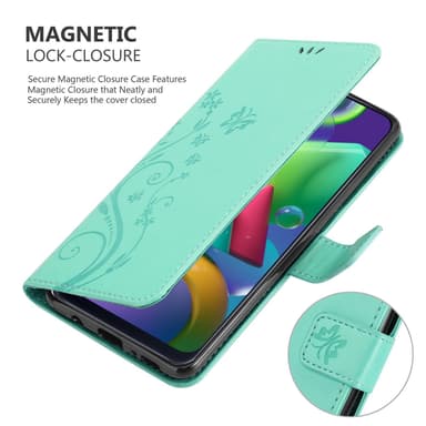 Samsung Galaxy M31 Suojakuori Lompakkokotelo (Turkoosi)