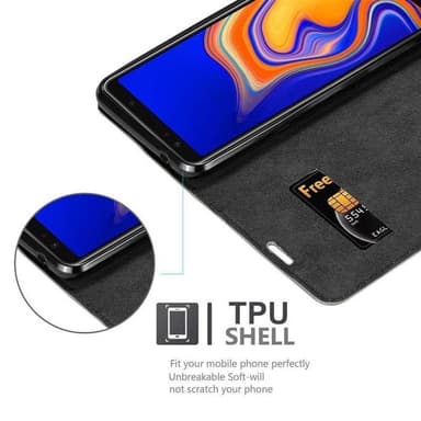 Samsung Galaxy A6s Suojakuori Lompakkokotelo (Ruskea)