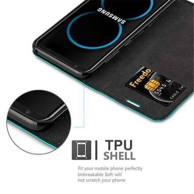 Samsung Galaxy S8 Suojakuori Lompakkokotelo (Turkoosi)