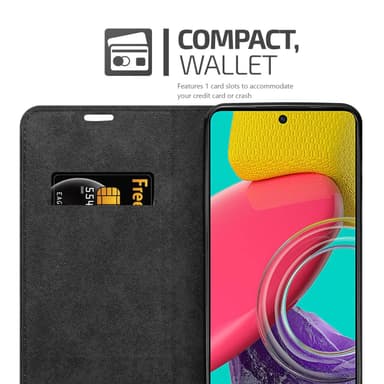 Samsung Galaxy M53 5G Suojakuori Lompakkokotelo (Musta)