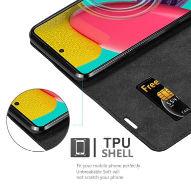Samsung Galaxy M53 5G Suojakuori Lompakkokotelo (Musta)