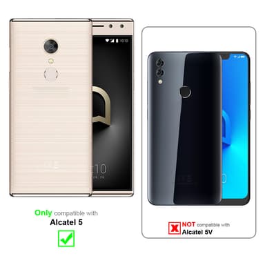 Alcatel 5 Suojakuori Lompakkokotelo (harmaa)