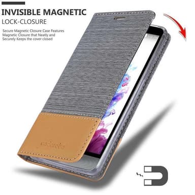 LG STYLUS 3 Suojakuori Lompakkokotelo (harmaa)
