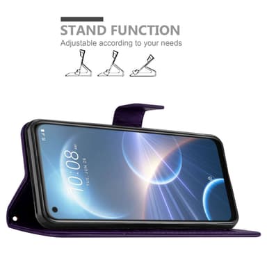 HTC Desire 22 PRO Suojakuori Lompakkokotelo (Violetti)