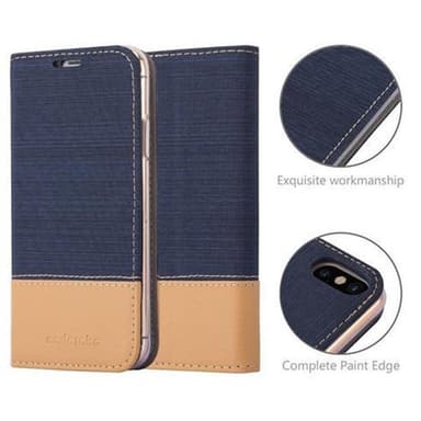 iPhone X / XS Suojakuori Lompakkokotelo (Sininen)