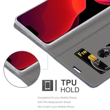 iPhone 12 MINI Suojakuori Lompakkokotelo (Sininen)