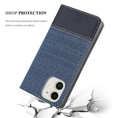 iPhone 12 MINI Suojakuori Lompakkokotelo (Sininen)