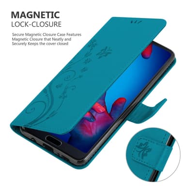 Huawei P20 Suojakuori Lompakkokotelo (Sininen)