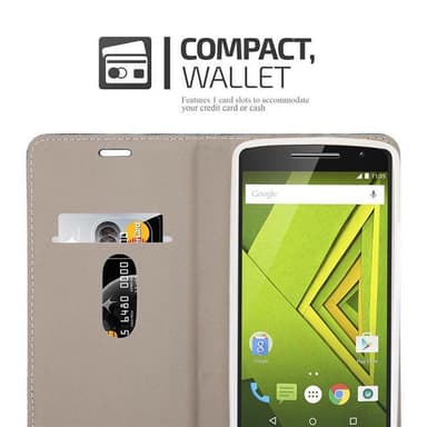 Motorola MOTO X PLAY Suojakuori Lompakkokotelo (harmaa)