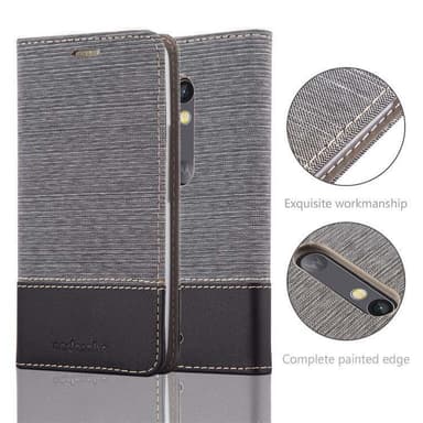 Motorola MOTO X PLAY Suojakuori Lompakkokotelo (harmaa)