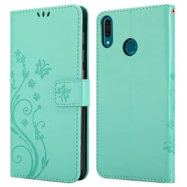 Huawei Y9 2019 Suojakuori Lompakkokotelo (Turkoosi)