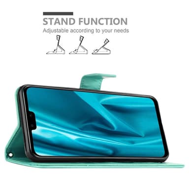 Huawei Y9 2019 Suojakuori Lompakkokotelo (Turkoosi)
