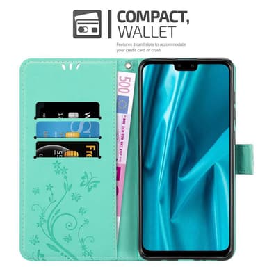 Huawei Y9 2019 Suojakuori Lompakkokotelo (Turkoosi)