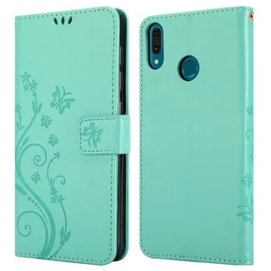 Huawei Y9 2019 Suojakuori Lompakkokotelo (Turkoosi)