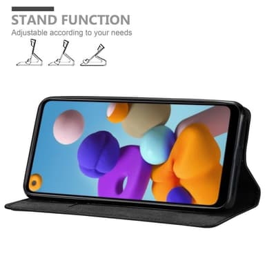 Samsung Galaxy A21 Suojakuori Lompakkokotelo (Musta)