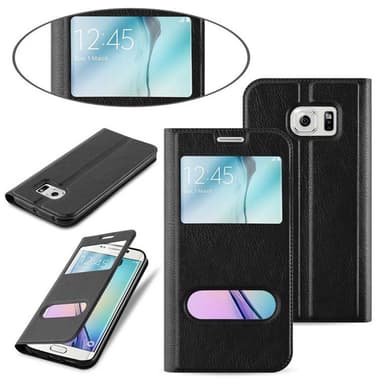 Lompakkokotelo Samsung Galaxy S6 EDGE PLUS Case (Musta)