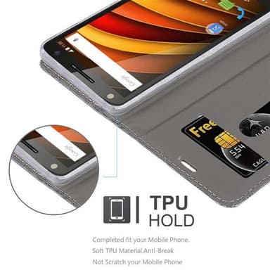 Motorola MOTO X3 Suojakuori Lompakkokotelo (harmaa)