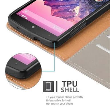 LG Google NEXUS 5 Suojakuori Lompakkokotelo (Ruskea)