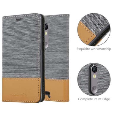 Motorola MOTO X3 Suojakuori Lompakkokotelo (harmaa)