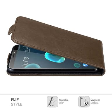 HTC Desire 12 PLUS Suojakuori Lompakkokotelo (Ruskea)