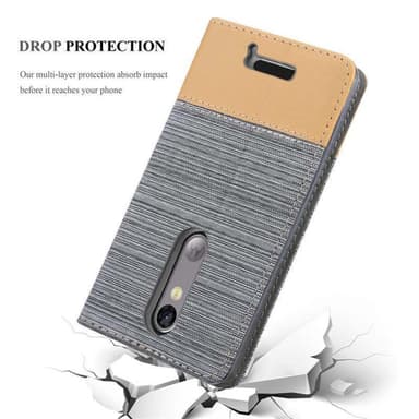 Motorola MOTO X3 Suojakuori Lompakkokotelo (harmaa)
