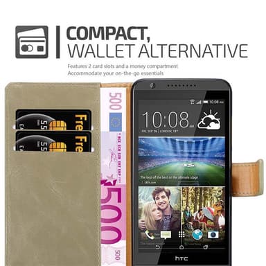 HTC Desire 820 Suojakuori Lompakkokotelo (Ruskea)